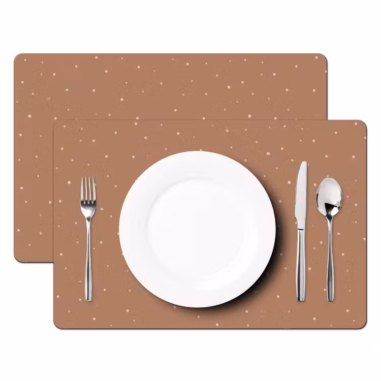 Tischset - Braun - Pastell - Tupfen - 6 Stück — 2