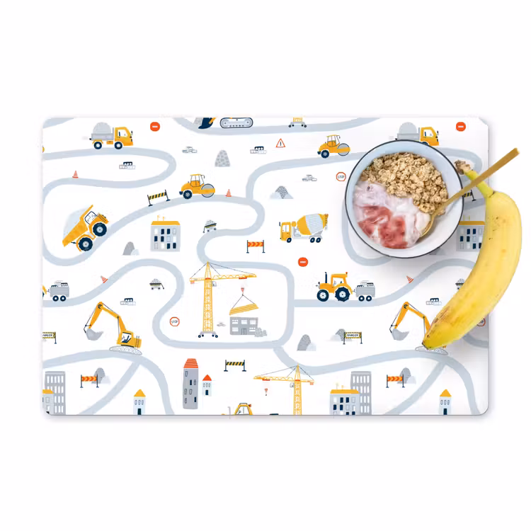 Tischset - Kinder - Baustelle - Kran - Traktor - Muster - 6 Stück — 1