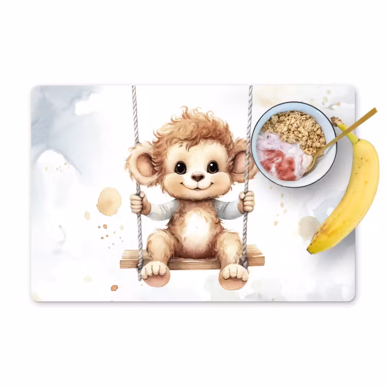 Tischset - 6 Stück - Affe - Tier - Kinder - Babyzimmer - Kinderzimmer - 6 Stück — 1