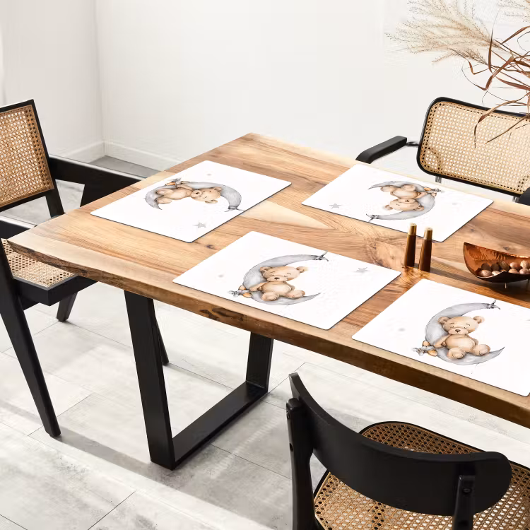 Tischset - 6 Stück - Bär - Mond - Sterne - Kinder - 6 Stück — 4