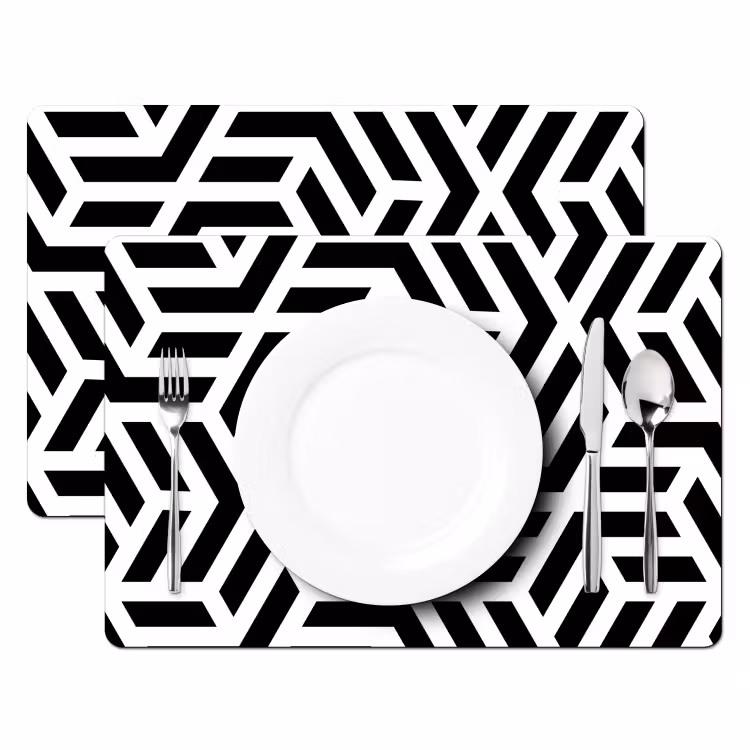 Tischset - Schwarz-weißes Labyrinth - 6 Stück — 2