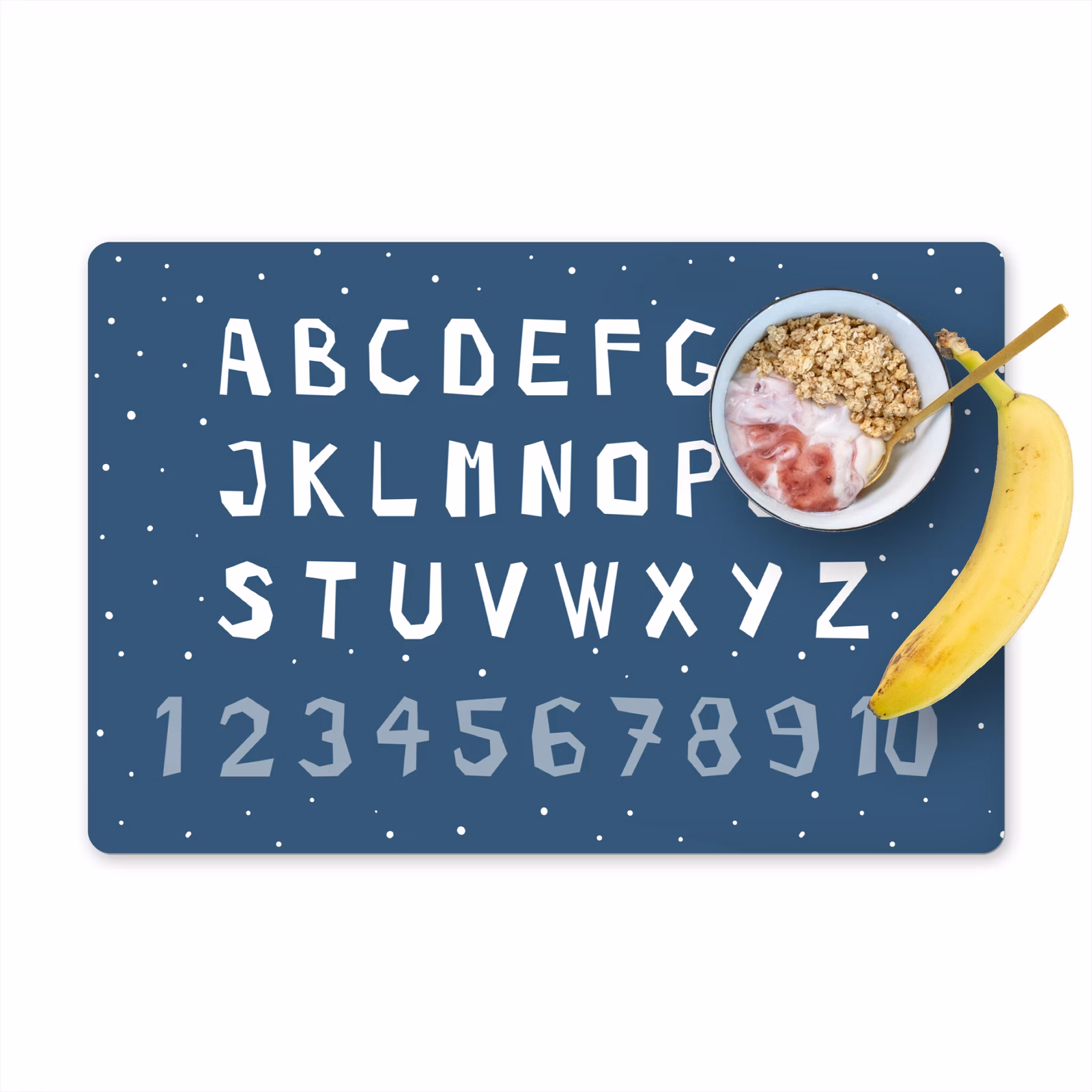 Tischset - 6 Stück - Alphabet - Blau - Zahlen - Kind - 6 Stück — 1
