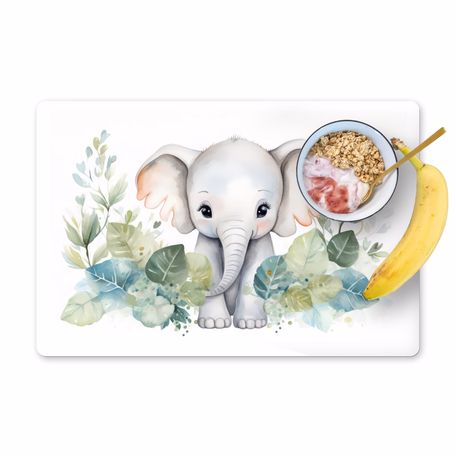 Tischset - 6 Stück - Elefant - Tiere - Natur - Kind - Aquarell - 6 Stück — 1