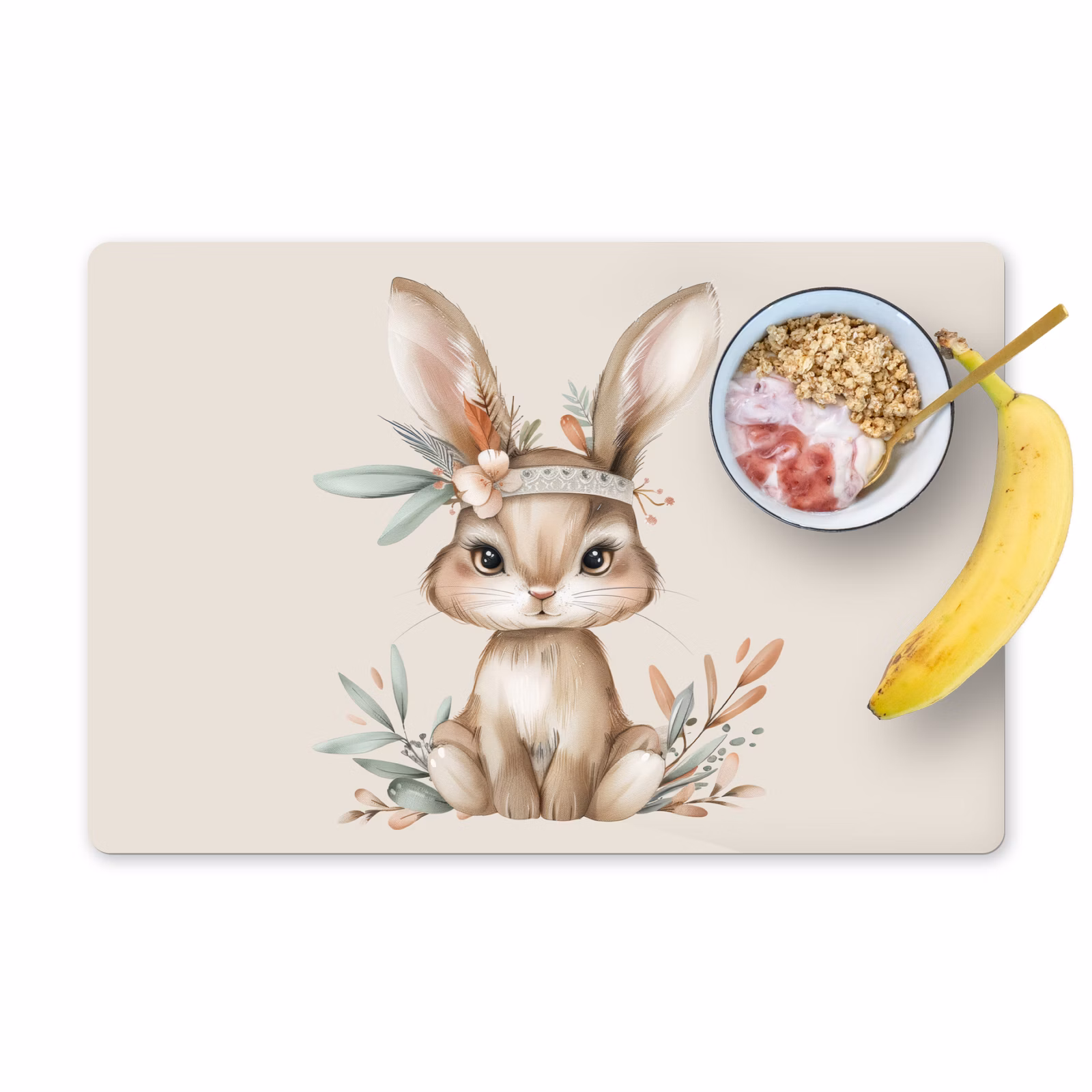 Tischset - 6 Stück - Hase - Tier - Bohème - Pastellfarben - 6 Stück — 1
