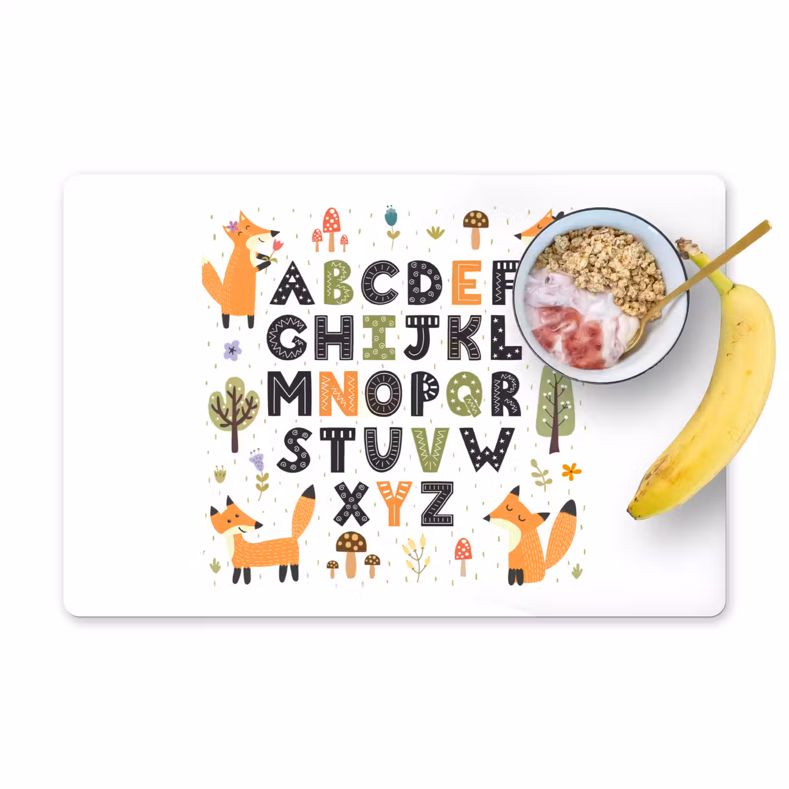 Tischset - 6 Stück - Illustration Alphabet mit Füchsen - 6 Stück — 1