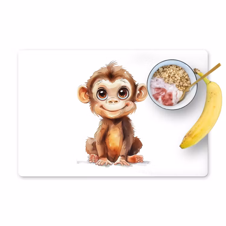 Tischset - 6 Stück - Affe - Baby - Dschungeltiere - 6 Stück — 1