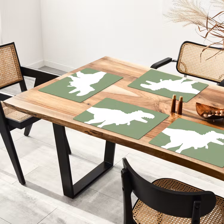 Tischset - 6 Stück - Dino - T-rex - Dinosaurier - Grün - Tyrannosaurus rex - 6 Stück — 4