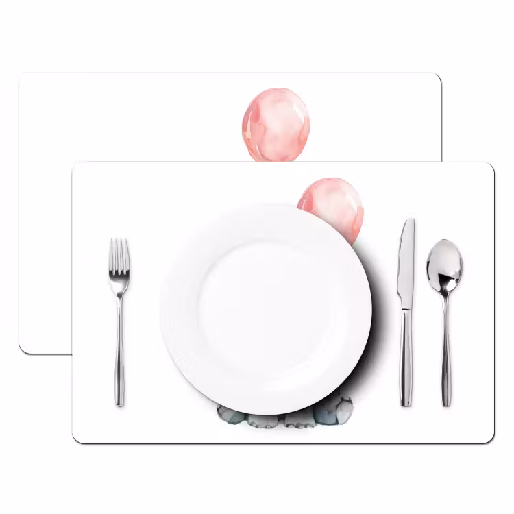 Tischset - 6 Stück - Elefant - Babytier - Rosa Luftballon - 6 Stück — 2
