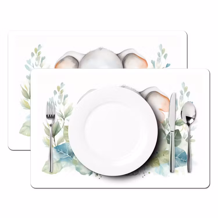 Tischset - 6 Stück - Elefant - Tiere - Natur - Kind - Aquarell - 6 Stück — 2