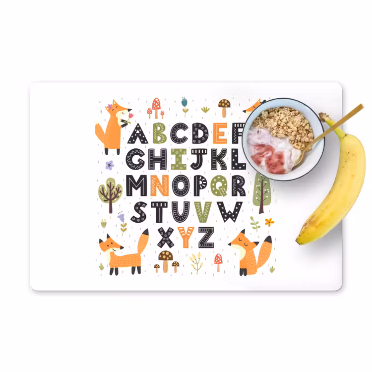 Tischset - 6 Stück - Illustration Alphabet mit Füchsen - 6 Stück — 1