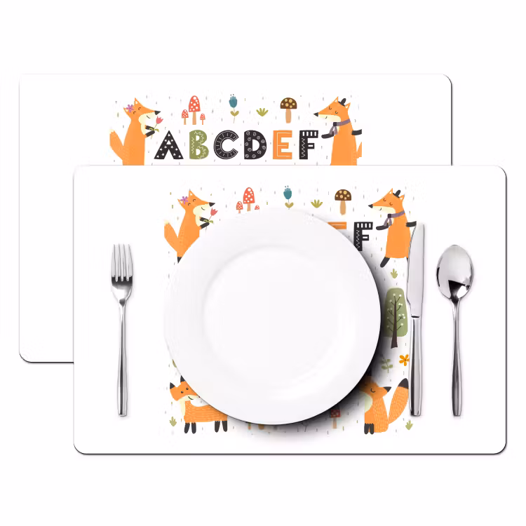 Tischset - 6 Stück - Illustration Alphabet mit Füchsen - 6 Stück — 2