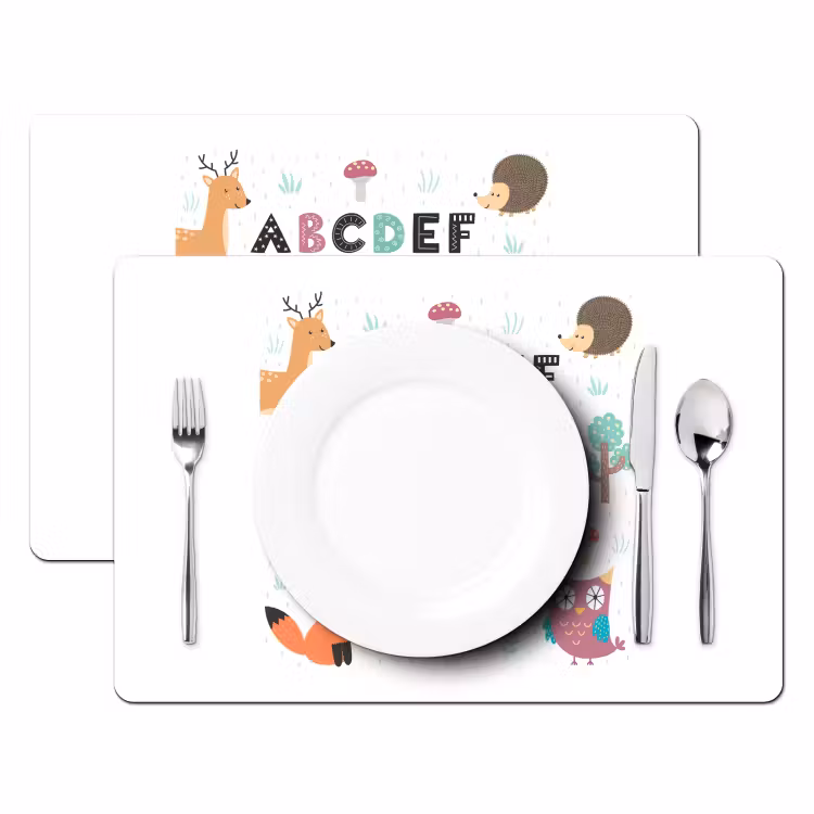 Tischset - 6 Stück - Illustration Alphabet mit Waldtieren - 6 Stück — 2