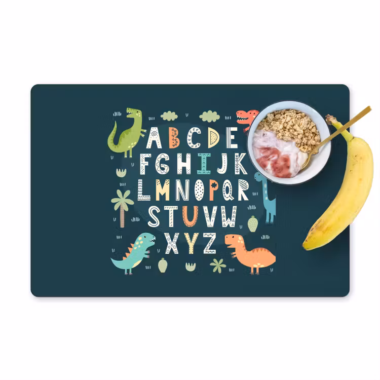 Tischset - 6 Stück - Illustration des Alphabets und der Dinosaurier - 6 Stück — 1