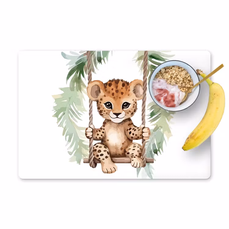 Tischset - 6 Stück - Leopard - Tier - Kinder - Dschungel - Kinderzimmer - Babyzimmer - 6 Stück — 1