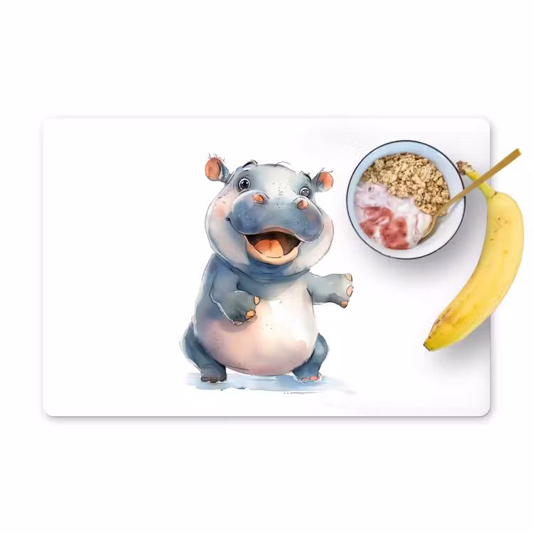 Tischset - 6 Stück - Nilpferd - Babytier - Tiere - 6 Stück — 1
