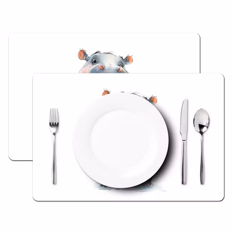 Tischset - 6 Stück - Nilpferd - Babytier - Tiere - 6 Stück — 2
