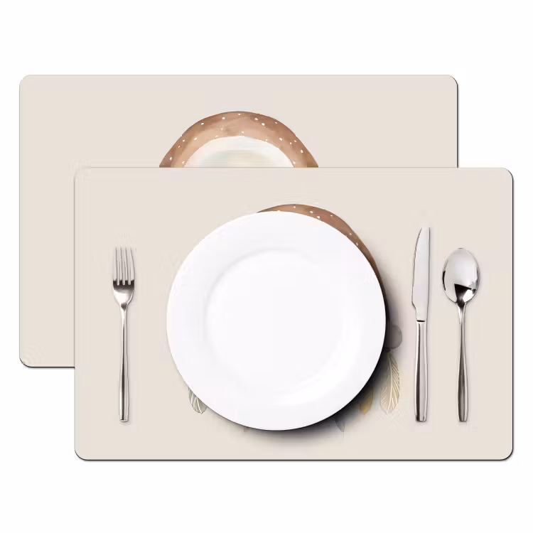 Tischset - 6 Stück - Regenbogen - Bohème - Boho - Pastellfarben - 6 Stück — 2