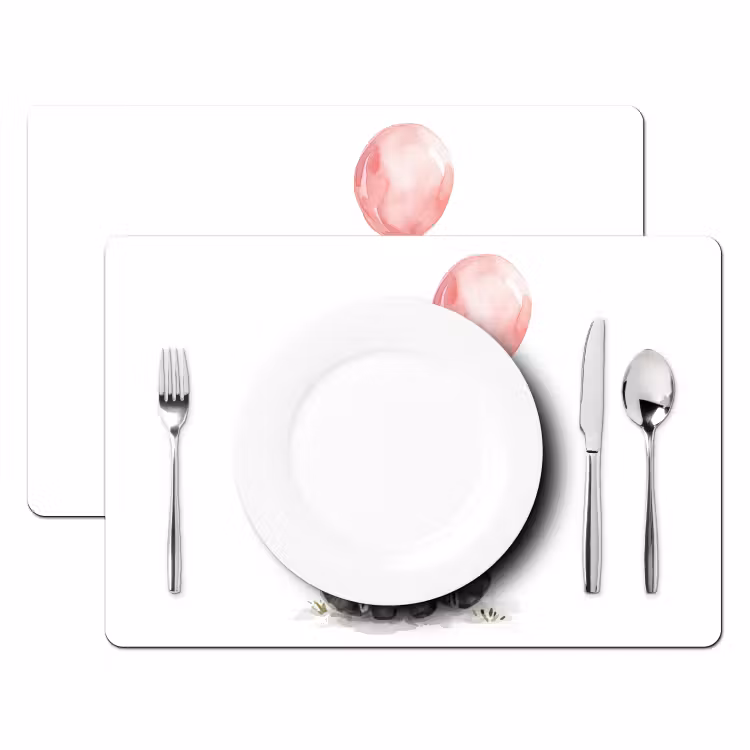 Tischset - 6 Stück - Zebra - Baby - Tiere - Rosa Luftballon - 6 Stück — 2