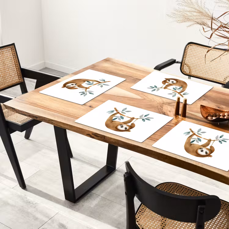 Tischset - 6 Stück - Faultier - Tier - Dschungeltiere - 6 Stück — 4