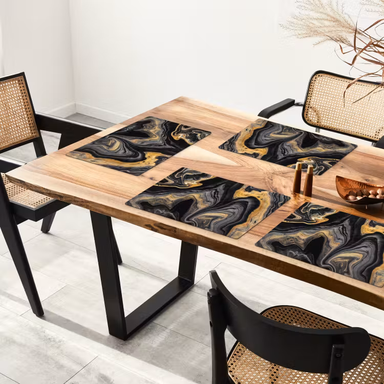 Tischset - Flüssiges Gold und Obsidian - 6 Stück — 4