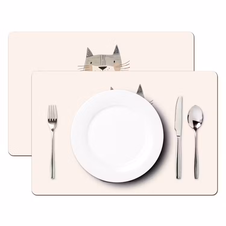 Tischset - 6 Stück - Katze - Tiere - Beige - 6 Stück — 2