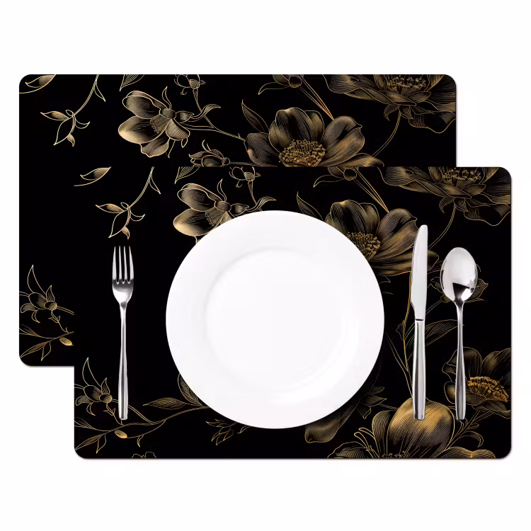 Tischset - Nächtliche Eleganz in Blüte - 6 Stück — 2