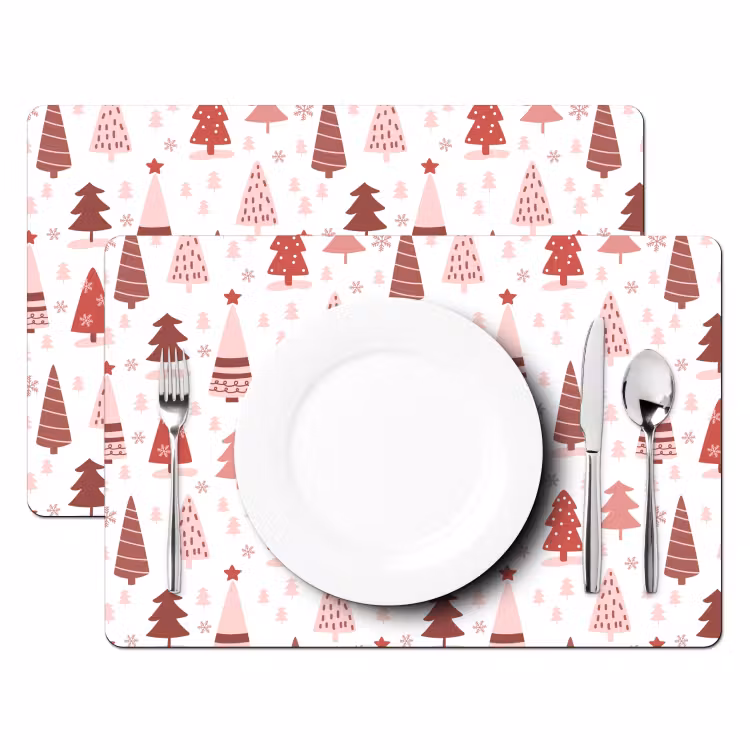 Tischset - Weihnachtsbaum - Pastell - Weihnachten - Muster - 6 Stück — 2