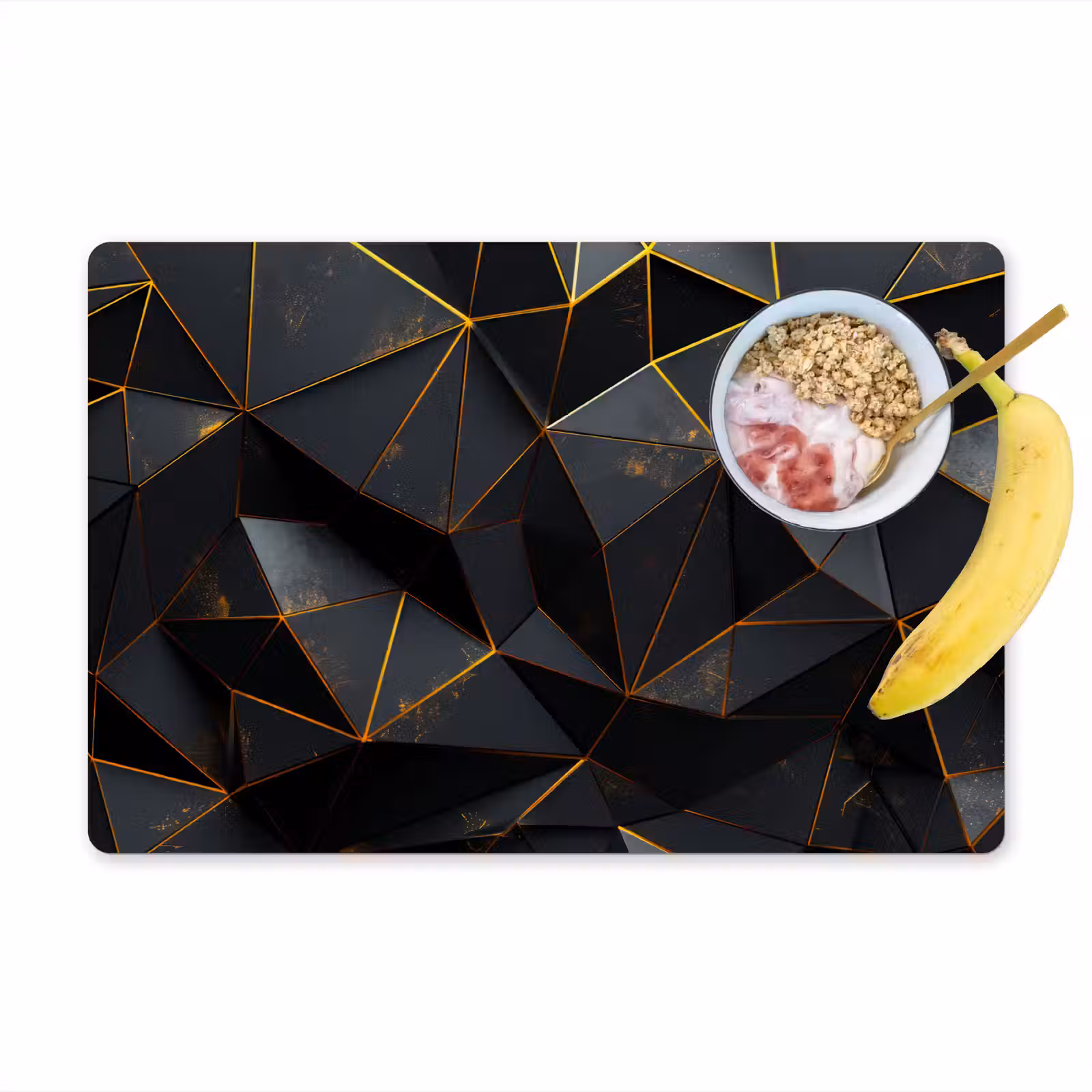 Tischset - Geometrische Abstraktion in Schwarz und Gold - 6 Stück — 1