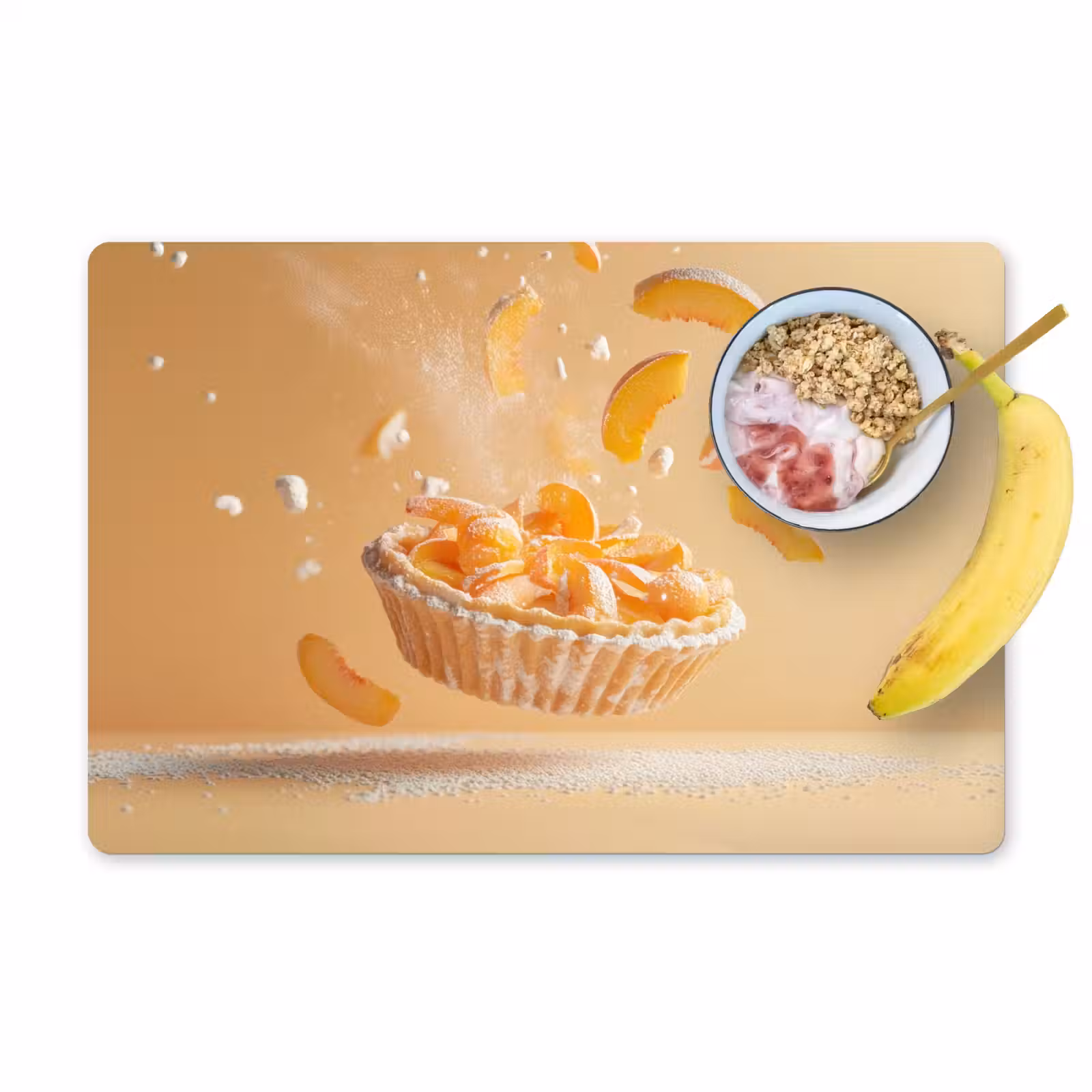 Tischset - Pfirsich - Essen - Torte - Orange - 6 Stück — 1