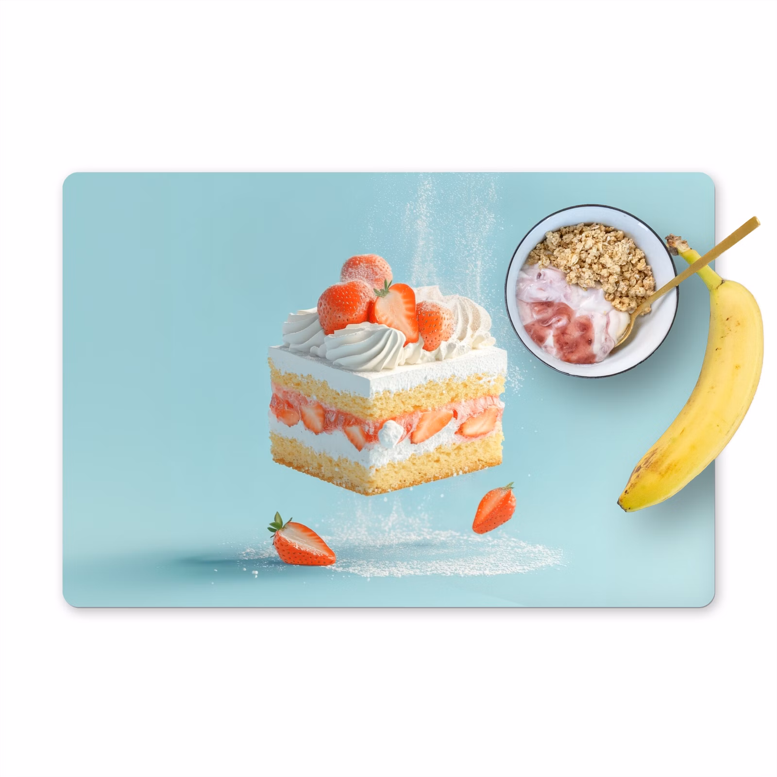 Tischset - Schlagsahne - Torte - Blau - Lebensmittel - 6 Stück — 1