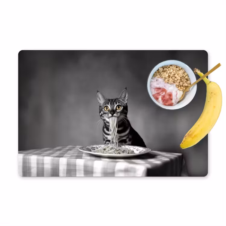 Tischset - Bengalisch - Katze - Tischtuch - Schwarz - Weiß - Tier - 6 Stück — 1
