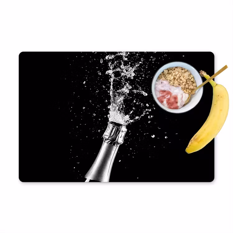 Tischset - Champagner - Schwarz - Spritzer - Popping - 6 Stück — 1