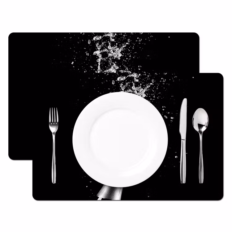 Tischset - Champagner - Schwarz - Spritzer - Popping - 6 Stück — 2