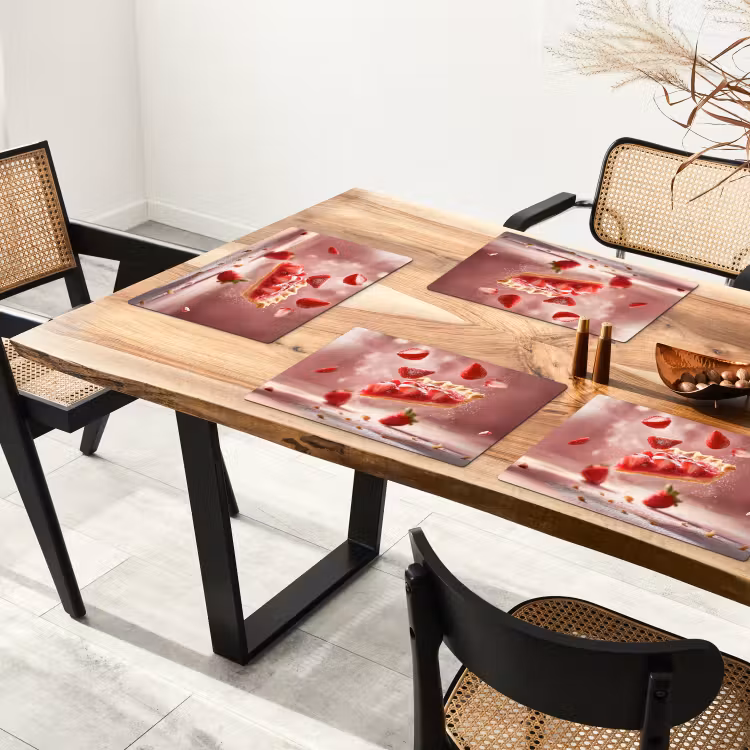 Tischset - Erdbeere - Torte - Essen - Rosa - 6 Stück — 4