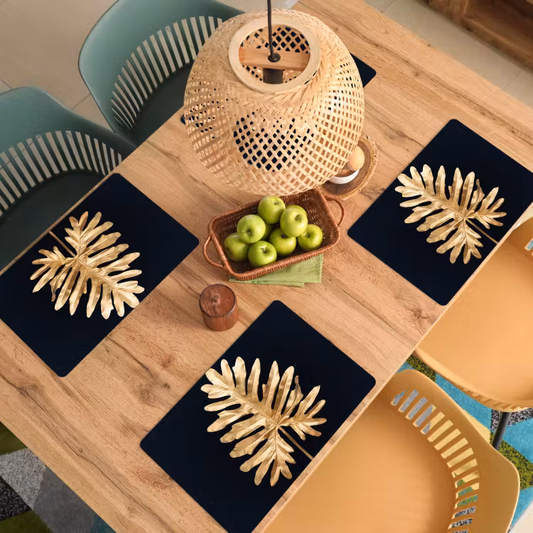 Tischset - Goldene Monstera Majestät - 6 Stück — 3