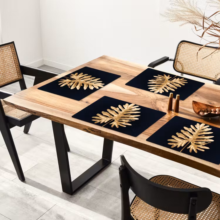 Tischset - Goldene Monstera Majestät - 6 Stück — 4