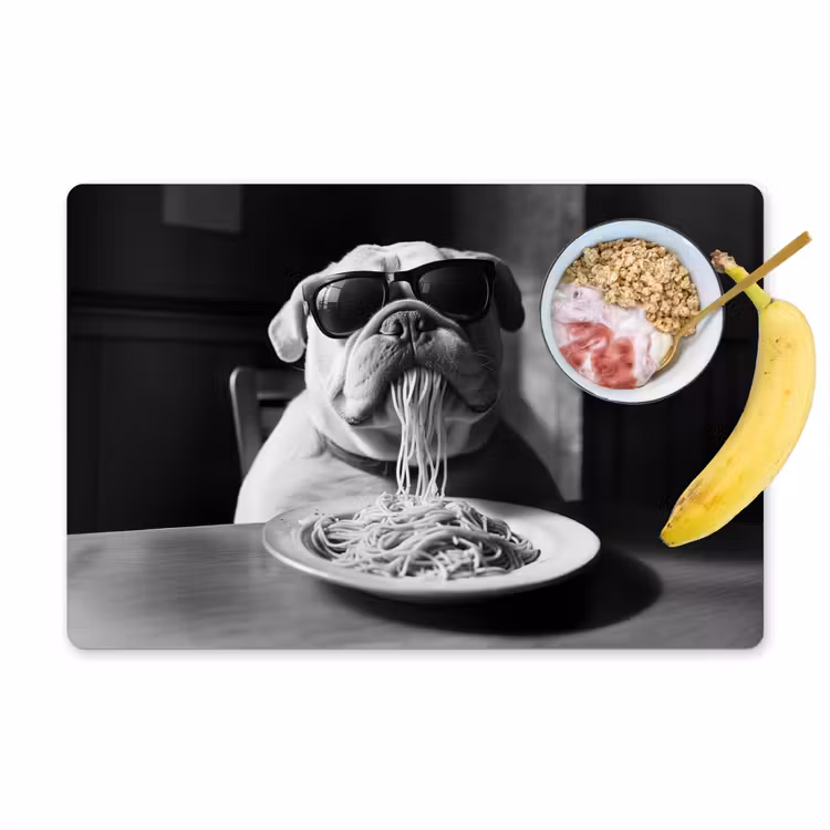 Tischset - Hund - Bulldogge - Brille - Hart - Tiere - 6 Stück — 1