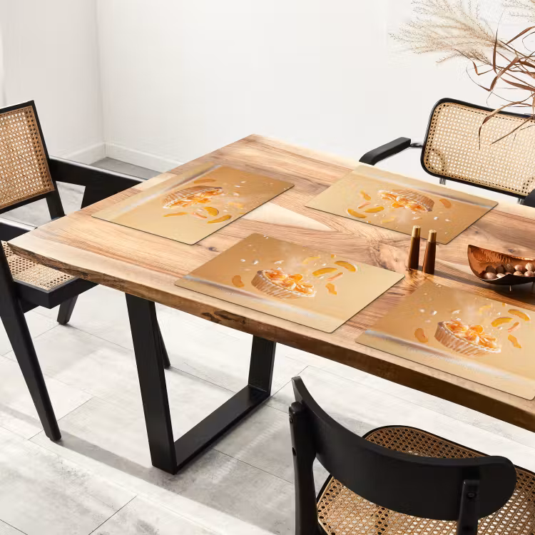 Tischset - Pfirsich - Essen - Torte - Orange - 6 Stück — 4