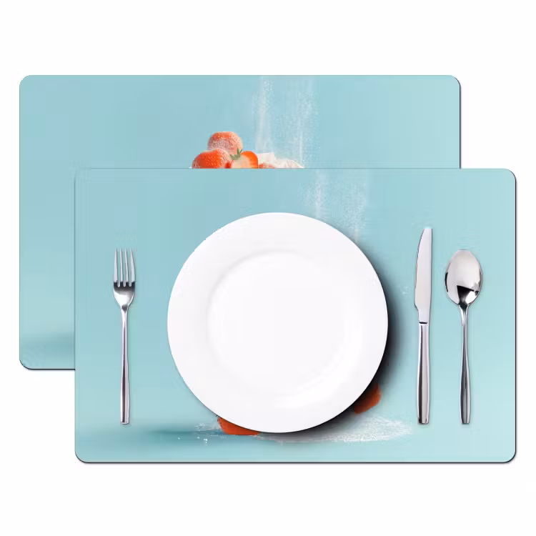 Tischset - Schlagsahne - Torte - Blau - Lebensmittel - 6 Stück — 2