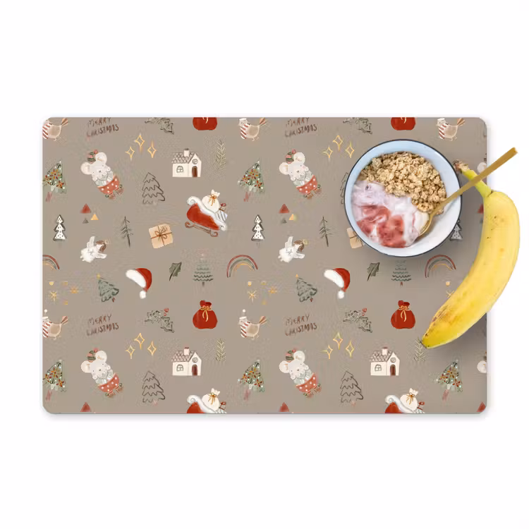 Tischset - Weihnachten - Muster - Weihnachtsbaum - Tiere - Feiertage - 6 Stück — 1