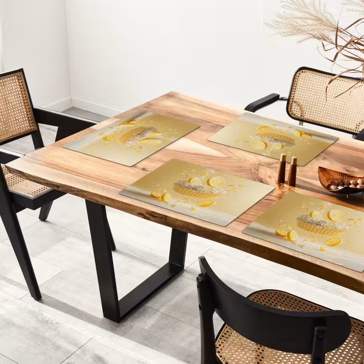 Tischset - Zitrone - Kuchen - Lebensmittel - Gelb - 6 Stück — 4