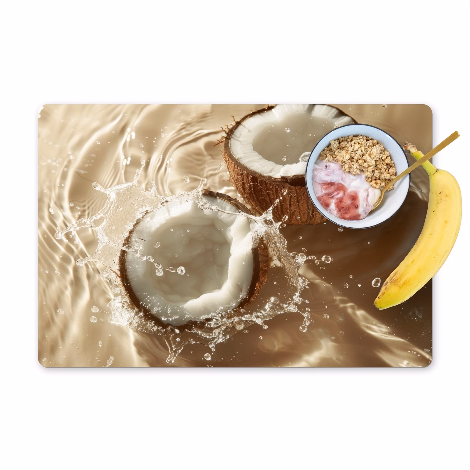 Tischset - Kokosnuss - Wasser - Beige - Spritzer - 6 Stück — 1