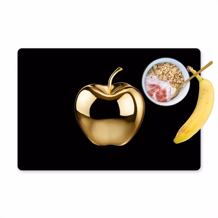 Tischset - Apfel - Gold - Chrom - Schwarz - 6 Stück — 1