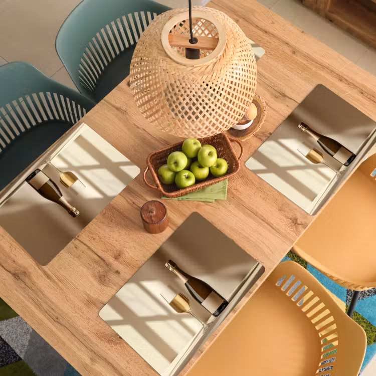 Tischset - Champagner - Beige - Schatten - Blasen - 6 Stück — 3