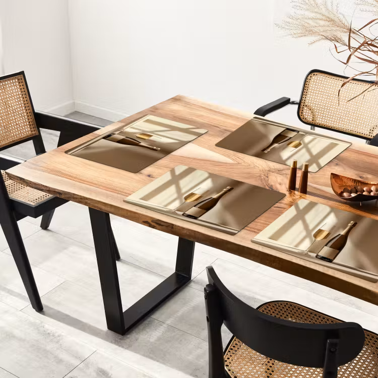 Tischset - Champagner - Beige - Schatten - Blasen - 6 Stück — 4