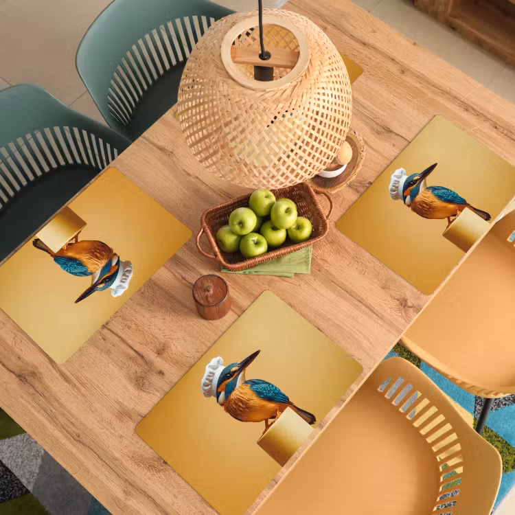 Tischset - Eisvogel - Säule - Kochmütze - Vogel — 3