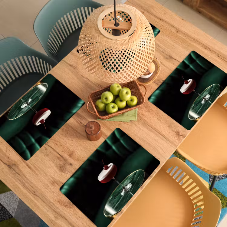 Tischset - Kirsche - Cocktail - Rot - Marmor - 6 Stück — 3