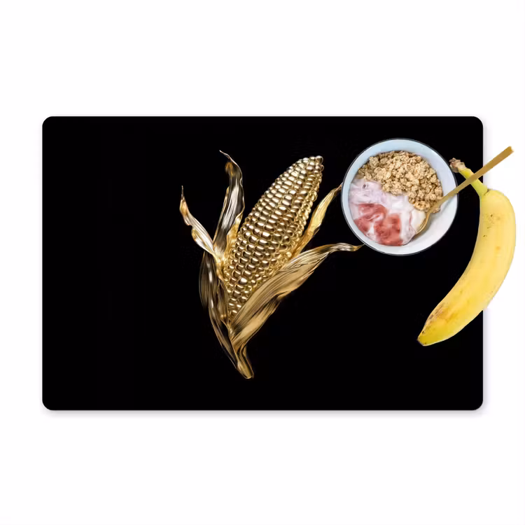 Tischset - Mais - Lebensmittel - Gold - Schwarz - 6 Stück — 1