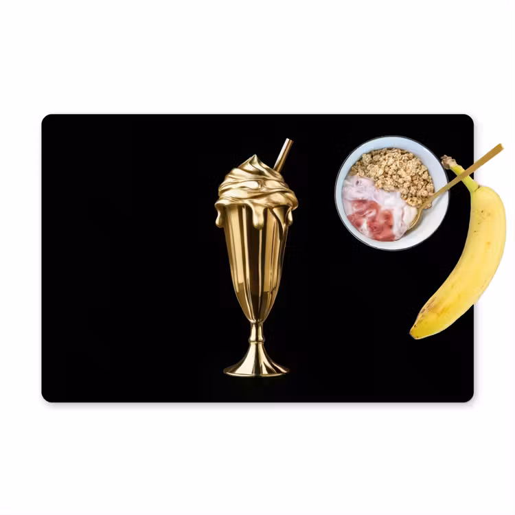 Tischset - Milchshake - Gold - Trinkend - Schwarz - 6 Stück — 1
