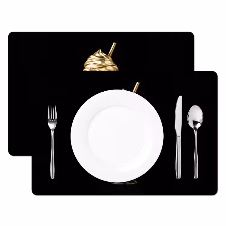 Tischset - Milchshake - Gold - Trinkend - Schwarz - 6 Stück — 2